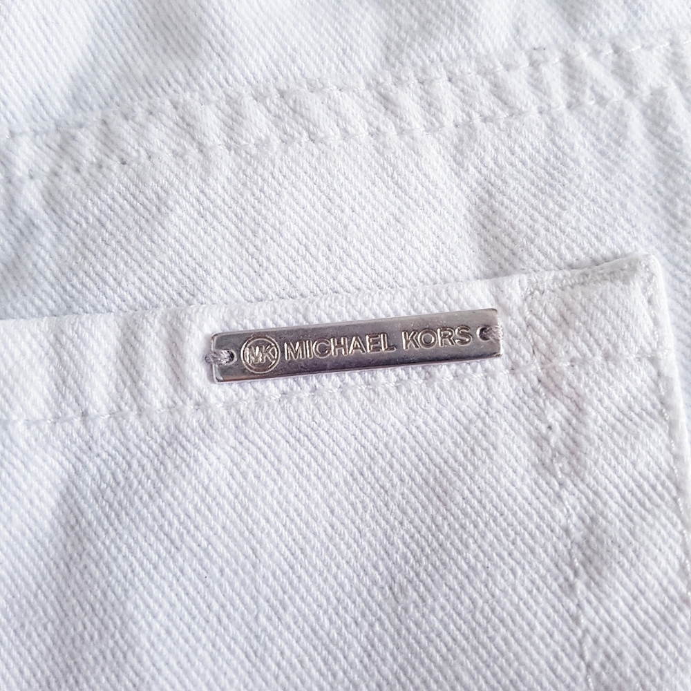 Michael Kors White Jean Short Shorts Size 4 - Picture 6 of 7